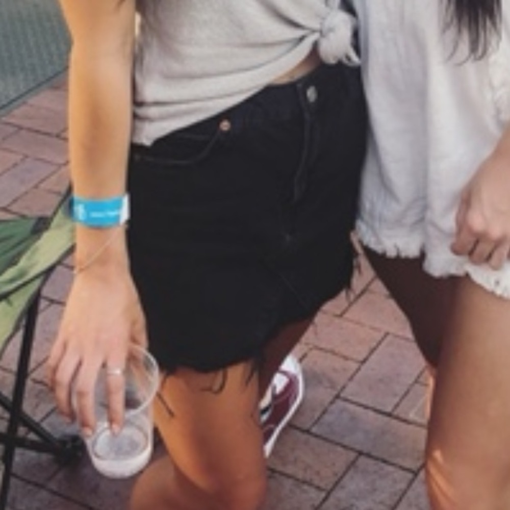 Topshop Moto Black Jean Skirt